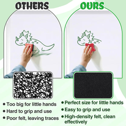 24 pcs Strong Magnetic Whiteboard Eraser - Mini Dry Erase Erasers, Small Chalkboard Cleansers Wiper for Kids and Teachers Classroom Must Haves School Supply Home and Office, Star Shaped