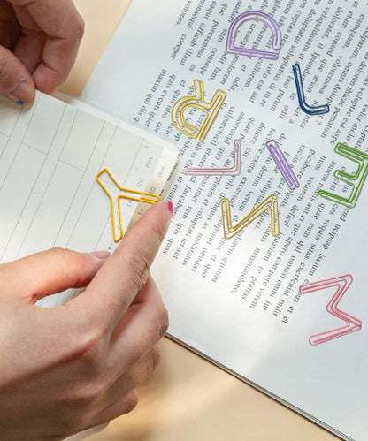 52 Pcs A-Z Stainless Steel Paper Clips - Alphabet Letter Clips for Office & School with Storage Box Assorted Color (26 Letters)