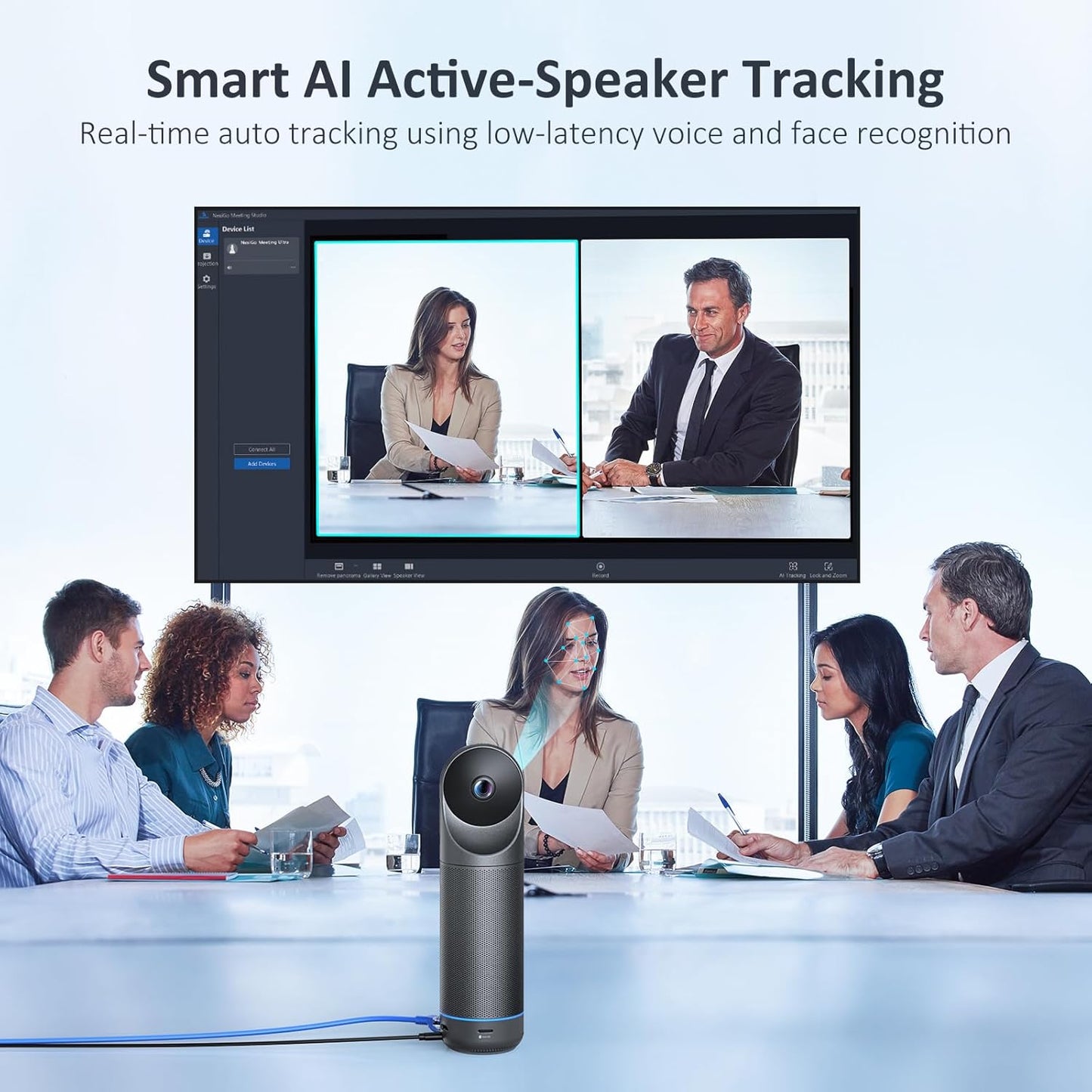 NexiGo Meeting 360 Ultra (Gen 3), Enhanced All-in-One Conference Camera System, Multi-Camera Setup, 8K Capture, AI-Powered Framing and Auto Tracking, for Medium to Large Meeting Rooms