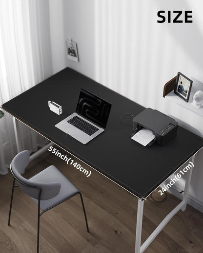 Large Desk Mat 55"x24" - Premium Non-Slip Desk Pad, Waterproof and Scratch-Resistant Office Desk Protector, Large Desk pad Workspace Mat for Home and Office(Black)
