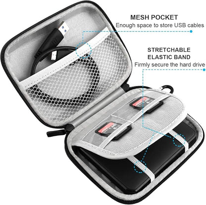 Lacdo Hard Drive Carrying Case for Seagate Portable/Seagate One Touch/Game Drive for PS5 / Ultra Touch Portable External Hard Drive HDD 1TB 2TB 4TB 5TB USB 3.0 Shockproof Travel Bag, Blue
