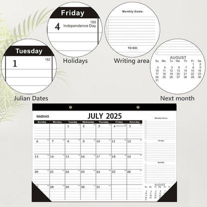 Desk Calendar 2025-2026 -18 Months-JULY 2025 to December 2026,Desk calendar 2025,12x17 in,Calendar 2025-2026,Office Desk Calendar 2025-2026