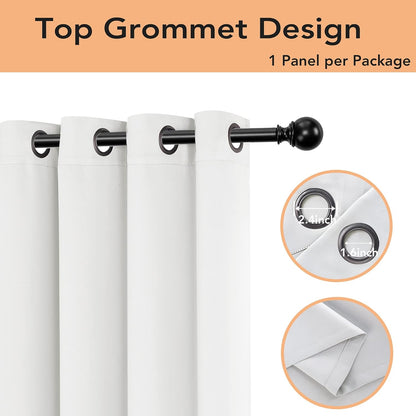 BONZER Room Divider Curtain Screen Partitions Total Privacy Wall Wide Blackout Curtains for Shared Room, 108L x 70W Inch (9L x 5.8W ft), 1 Panel, Greyish White