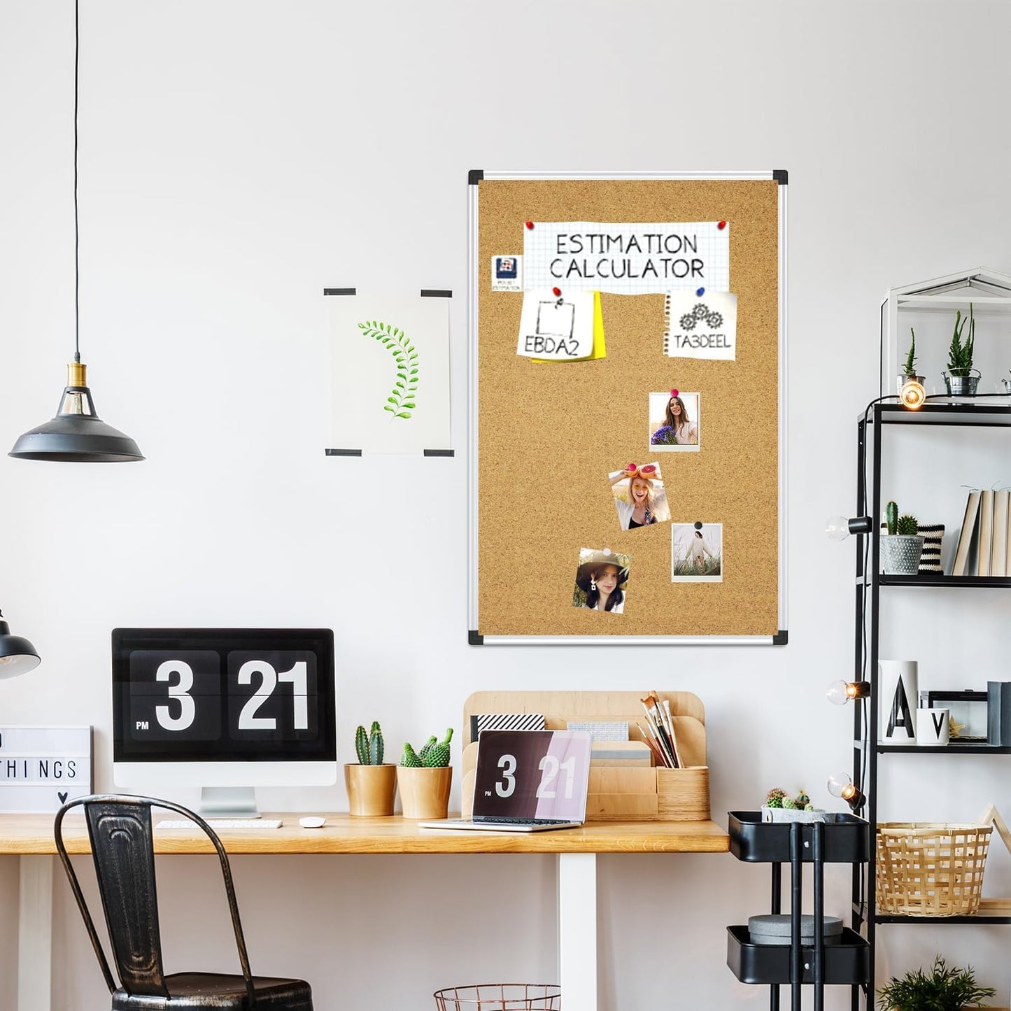 XBoard 24 x 18 Inch Wall-Mounted Office Cork Board, Notice Bulletin Board with Aluminum Frame