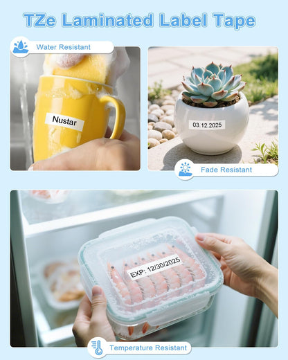 Rplacement for Brother Label Maker Tape Refill 12 mm 0.47 Laminated White TZe-231 Compatible with Brother P-Touch PT-H110 PT-D210 Label Maker Machine, Black on White, 1/2 Inch x 26.2 Feet, 14 Pack