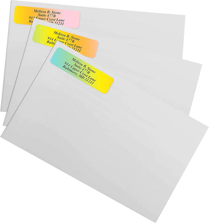 Cascading Rainbow Personalized Return Address Labels Without Dispenser - Roll of 250 Custom Stickers