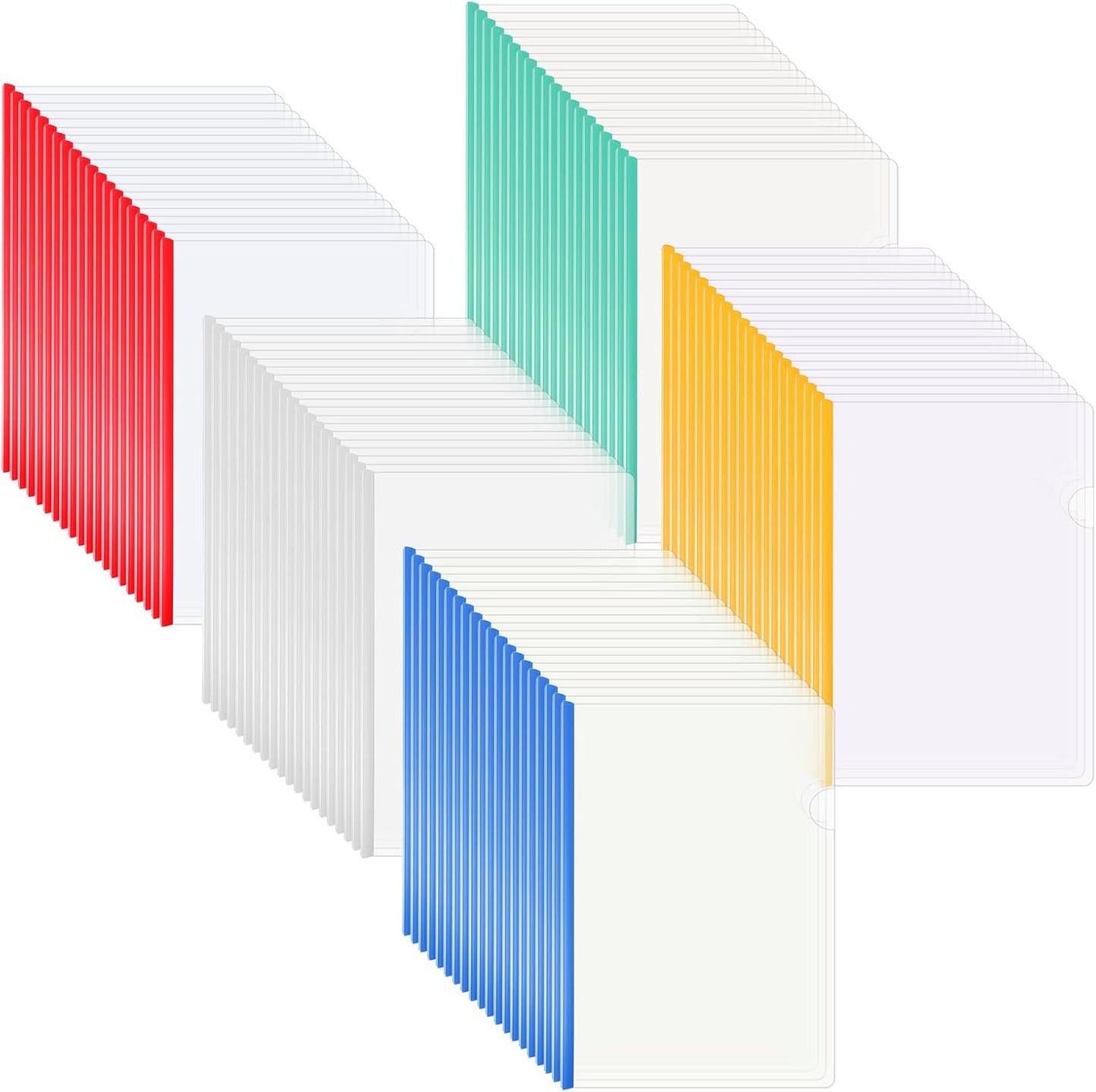 100 Pcs Clear Report Cover with Sliding Bar 30 Sheet Capacity Presentation Binder Transparent Resume Folder Plastic Folder for File Report School Office (8.8 X 12.4 Inch)