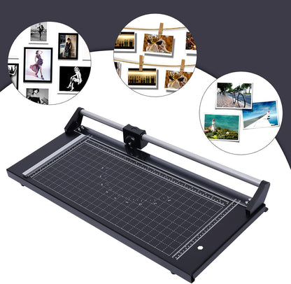 24 Inch Commercial Manual Precision Rotary Paper Trimmer Cutter,Heavy Duty,Smart Cut for Photo Paper, Film, Art Paper Jam, Office Paper, Thin Plastic Soft Board, PVC,Cutting Table 80x31.5cm