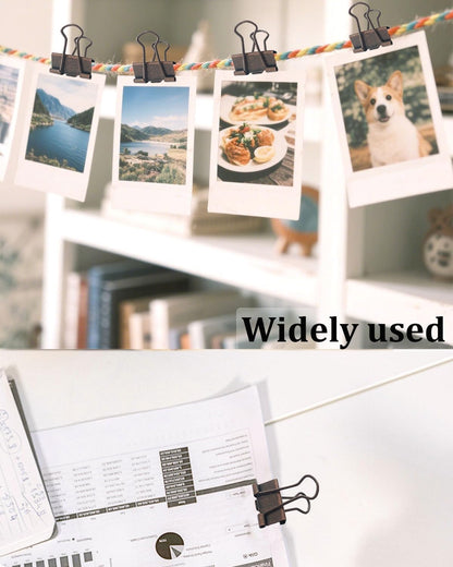 Assorted Binder Clips 0.75/1/1.25in 25-Pack - Copper Tone Clips for Office & Home