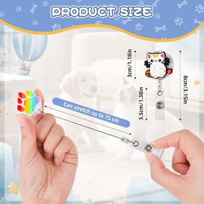 24 Pcs Vet Teach Gifts Cute Badge Reel, Retractable Veterinary ID Badge Holders Vet Teach Accessories for Men Women Vet Tech Week Gifts.