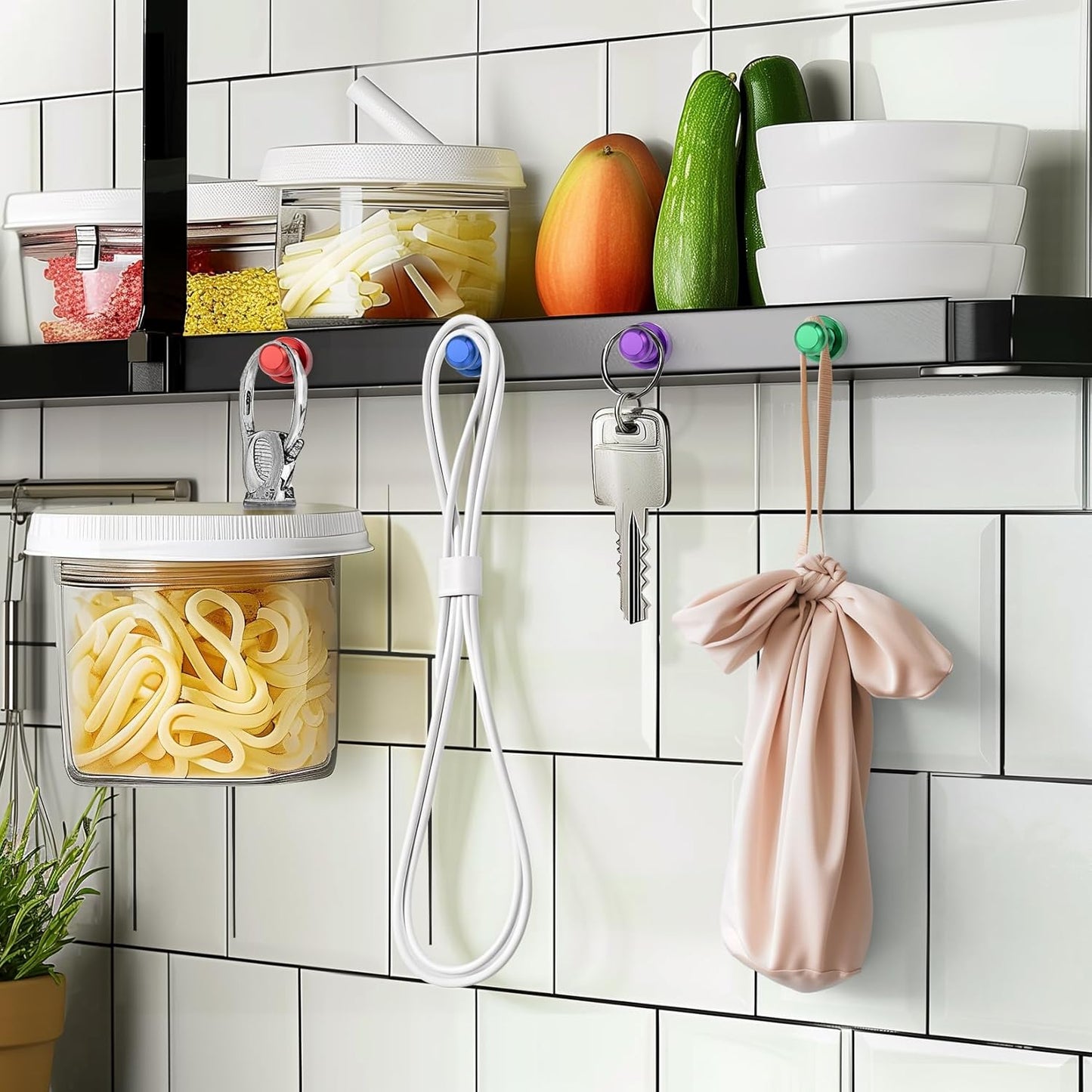 FINDMAG 14Pcs Colorful Fridge Magnets, Small and Strong Magnets for Whiteboard, Magnetic Push Pins for Kitchen, Classroom, Office, Home Decor