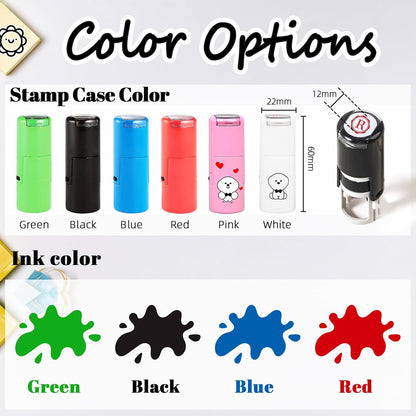 Custom Loyalty Card Stamp Self Inking & Refillable 4 Ink Color Options Upload Your Logo 12mm Personalized Mini Stamp for Coffee Cards, Reward Programs, Journals