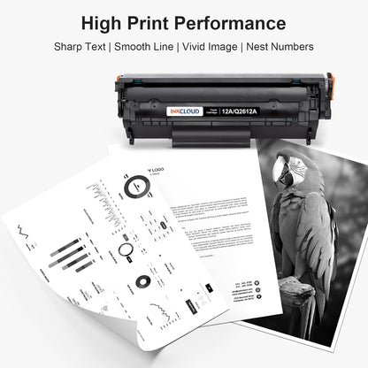 12A Black Toner  2-Pack Q2612A High-Yield Compatible Toner Cartridge for HP M1005 M1319f 1010 1012 1015 1018 1020 Plus 1022 1022n 1022nw 3015 3020 3030 3050 3050z 3052 3055 Printer