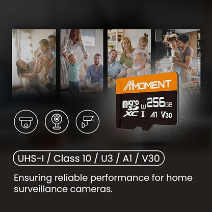 MMOMENT 256GB Micro SDXC Card, A1, UHS-I, U3, V30, Class 10 Compatible, Read Speed Up to 95 MB/s, Write Speed Up to 65 MB/s, SD Adapter Included