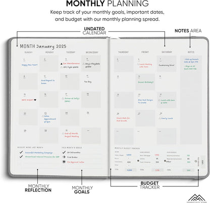 Undated, 2025 Planner, 8.5" x 11" - The #1 Productivity Planner to Achieve Your 2025 Goals - Planner 2025-2026 by PRODUCTIVITY STORE (A4, GREY)