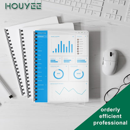 HOUYEE 100 Pack Clear Binding Presentation Covers, PVC Clear Covers for Binding,10 Mil, 8-3/4 x 11-1/4 Inches, for School Projects, Business Presentations, Personal Supplies, Oversize