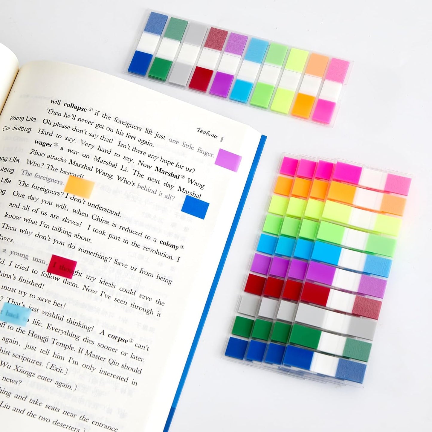 Sticky Tabs Notes Page Marker - 1000Pcs Transparent Pop Up Writable Colored Book Index Tab Repositionable File Flags Label Self Adhesive Divider Sticker for Notebook Office School Teacher Planner Memo