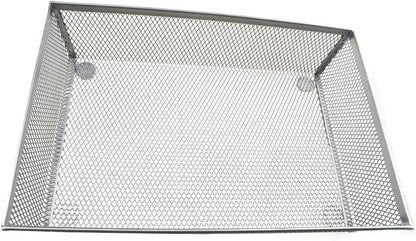 HAHIYO Stackable Mesh Tray Cup 9 x 6 x 2 inches Sturdy Container for Desk Drawer Organizer Collection for Home Office School kitchen Soft Foam Feet No Sharp Edges 1 Pack Silver