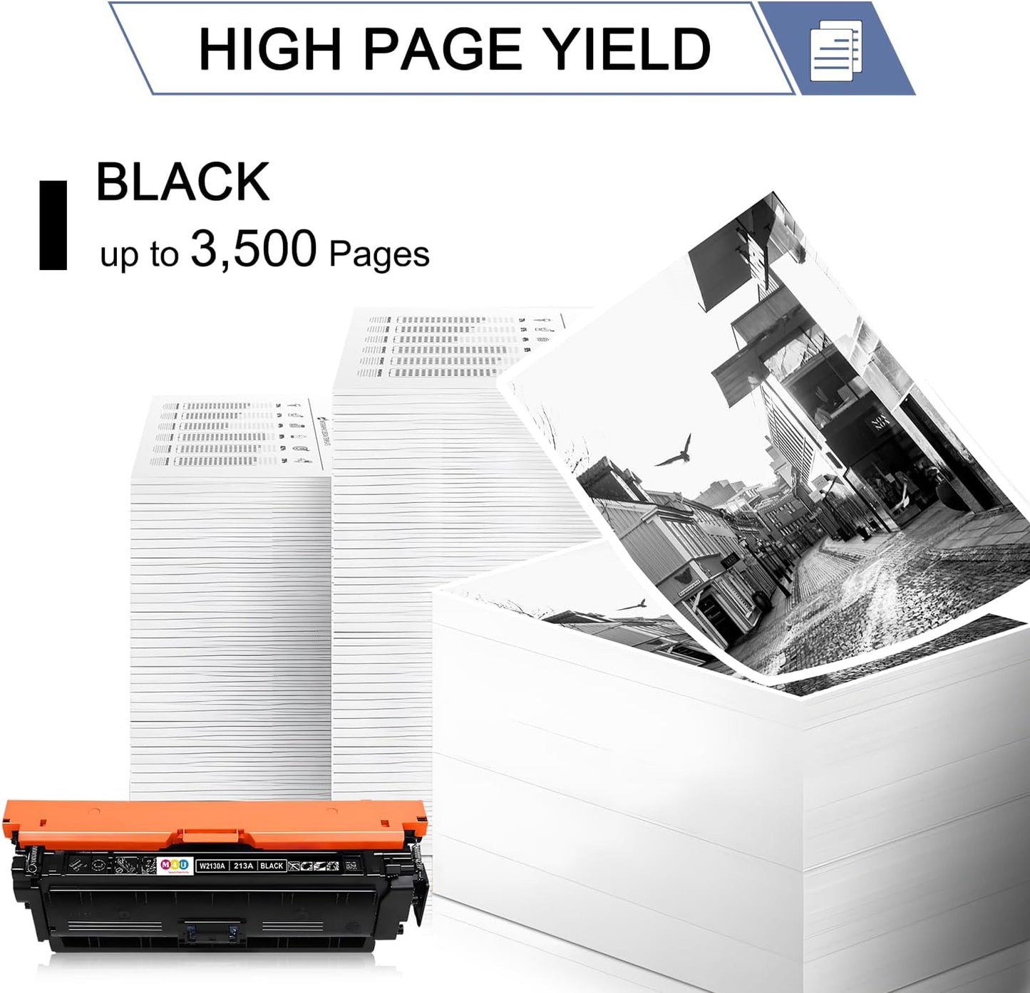 213A Black Toner Cartridge W2130A(with Chip) Compatible with 213A Toner Cartridges for Enterprise 5700dn 6700dn 6701dn, MFP 5800 6800, Flow MFP 5800 6800(1Pack, Black)