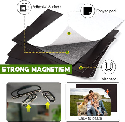 Adhesive Magnet Sheets for 5x7 Pictures(Pack of 60),Magnetic Adhesive Sheets,Photo Magnets for Home/Classroom/Fridge