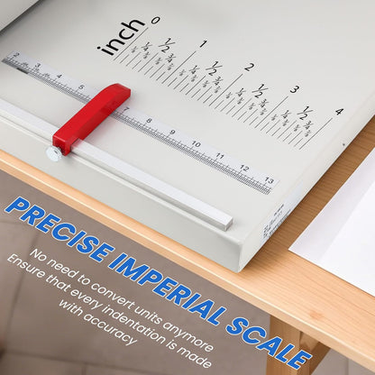 Mxmoonant Manual Creasing Machine 18’’ with Positioning Blocks, Imperial Scale, 70-450g Thickness Paper Creaser, Paper Folding Machine for Business Cards, Invitations, DIY Crafts, Brochures, Covers