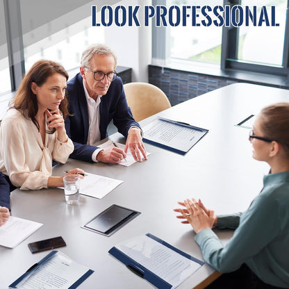 Teling 24 Pcs Clear Report Covers with Sliding Bar and Clip Presentation Folders Resume Folders for Classroom Business Files Document School Office, 9.4 x 11.8 Inches(Navy Blue)