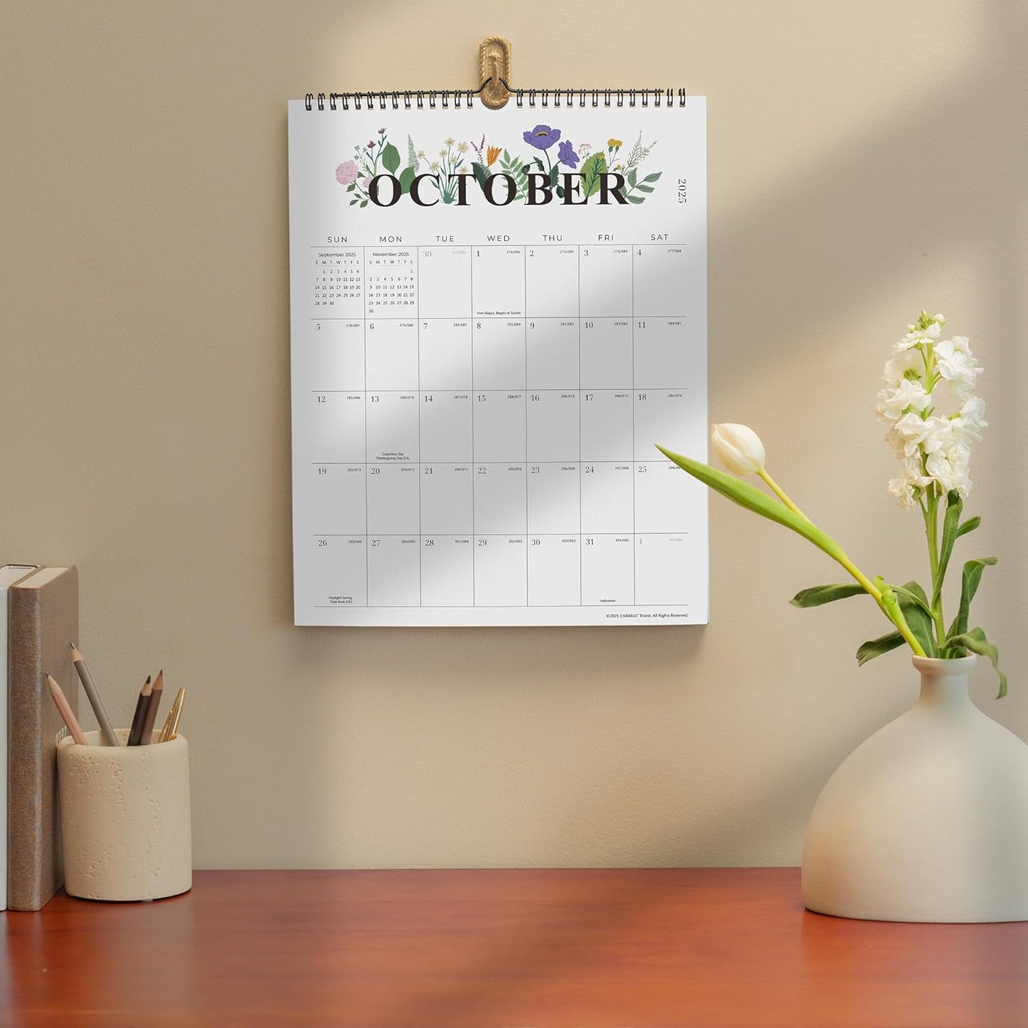 Calendar 2025-2026, Cabbrix Wall Calendar 2025-2026, Runs from July 2025 to December 2026,12 x 15 Inches, Twin-Wire Binding, Perfect for Organizing & Planning