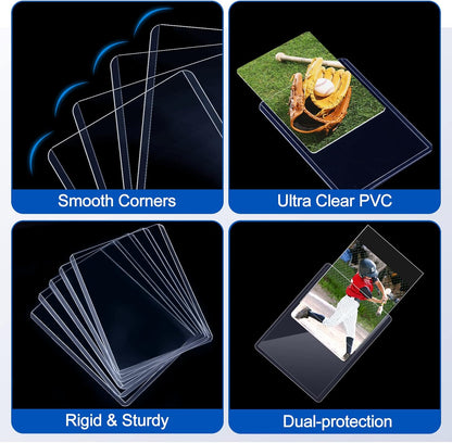 48 Count Topload Card Holder, Sooez 35PT Topload Card Protector, 3" x 4" Hard Plastic Card Sleeves, Baseball Card Protector, Rigid Toploading Card Case for Collectible Trading Sports Cards