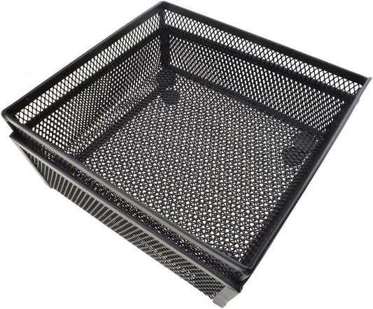 HAHIYO Stackable Mesh Tray Cup 6 x 6 x 2 inches Sturdy Container for Desk Drawer Organizer Collection for Home Office School kitchen Soft Foam Feet No Sharp Edges 2 Pack Black