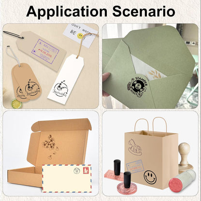 Custom Stamp – Personalized Wooden Rubber Stamp with Logo, Name, and Address, Upload Your Own Design, Multiple Sizes for Branding & Crafting (Round)