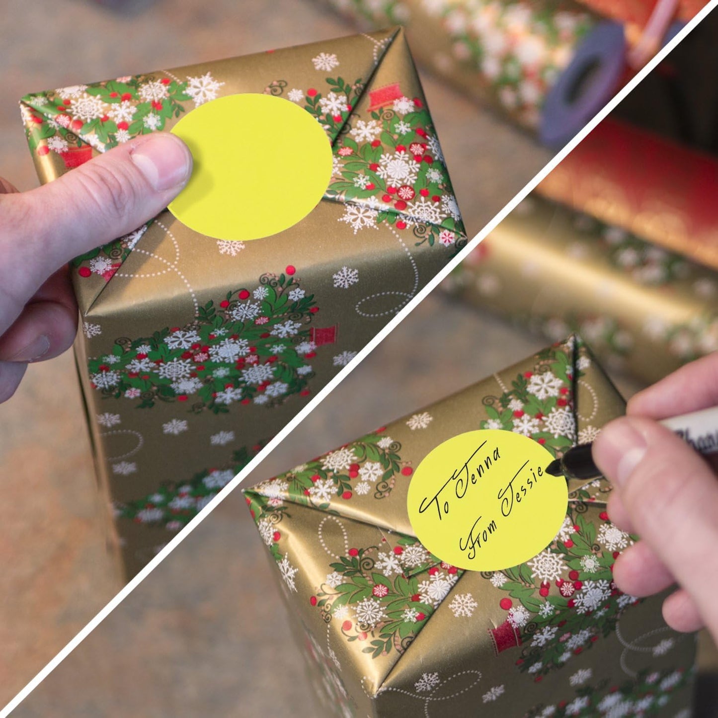 ChromaLabel 2 Inch Round Colored Stickers, High Visibility Permanent Sticky Dots Color Coding Labels, Easy to Write On Dot Stickers - 500 Sticker Dots per Roll, Fluorescent Yellow - Case of 5