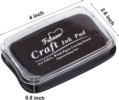 Large Finger Ink Pads for Kids Washable Craft Ink Stamp Pads, DIY for Rubber Stamps, Paper, Scrapbooking, Wood Fabric, Best Gift for Kids (3 x2inch Brown)