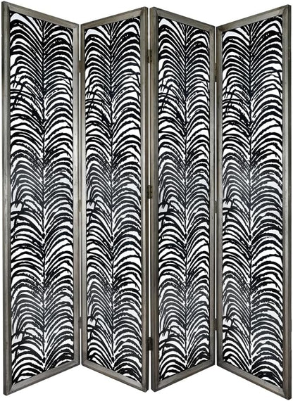 NicBex Room Divider 4 Panel Room Dividers with Durable Metal Frame Partition Room Dividers and Folding Privacy Screens Wall Divider for Home, Office, Room Separation,17.7" W x 1.5" D x 72.8" H, Black