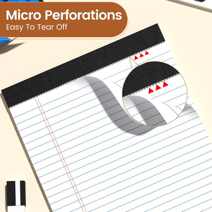 Legal Pads 8.5 X11, Narrow Ruled Notepads, 24 Pack, 50 Sheet/Pad, White Legal Pads, Tear Off Notepad, Perforated Writing Pad, Notebook Paper College Ruled, Notepads for Office Home School, Notepad