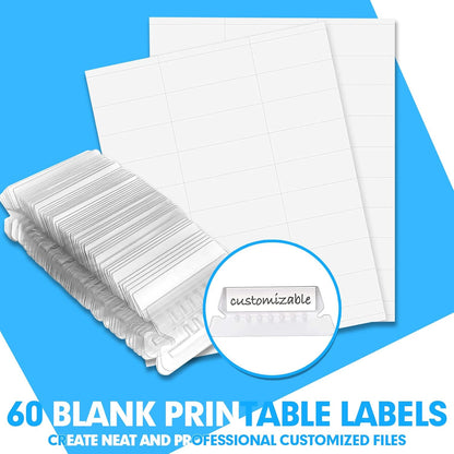 HERKKA Extra Capacity Hanging File Folders, 60 Pack Reinforced Letter Size Hanging Folders with Heavy Duty 2 Inch Expansion, Designed for Bulky Files, Medical Charts, 12 Assorted Colors