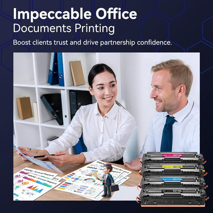 206A Toner Cartridges 4 Pack - with Chip Compatible Replacement for HP 206A 206X for Color Laserjet Pro MFP M283fdw M283cdw M283fdn M282nw Pro M255dw M255nw Ink Cartridges W2110A W2111A High Yield