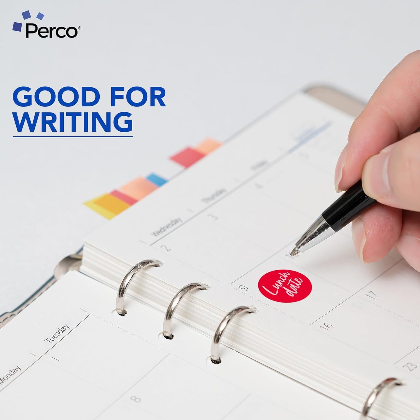 Perco Red 1-Inch Perforated Circle Dot Sticker Labels — 10 Rolls, 10,000 Round Stickers — with Permanent Adhesive for Inventory Management, Color Coding, Garage Sales, Crafts—Made in USA