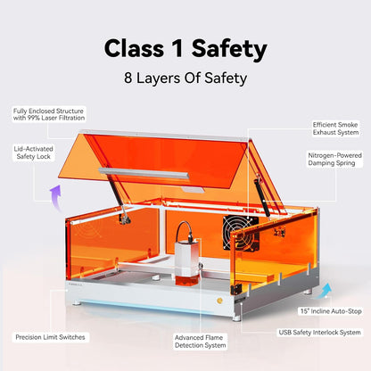 TOOCAA 40W Lazer Engraving Machines with 5 in 1 Rotary Roller Set, Fume Extractor, Smart HD Camera, Air Assist, Honeycomb Panel, Laser Cutter and Engraver Machine for Tumblers Wood Metal Acrylic