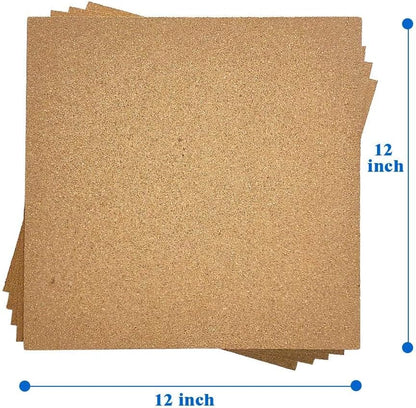 Corksidol Cork Tiles 12"x12" - 1/2" Thick -Bulletin Board-Cork Board- Ultra Strong Self Adhesive Backing for Floor/Wall/DIY-5 Pack