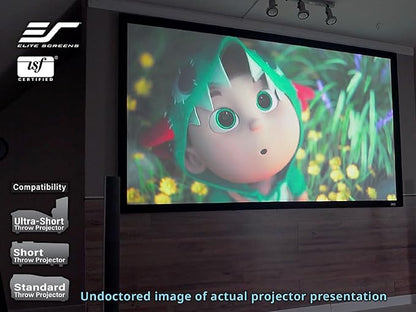 Elite Screens Sable Frame 2, 100-Inch Fixed Frame Projector Screen, 16:9 8K/4K Ultra HD & Active 3D Ready, ISF-Certified Material, Ideal for Home Theater, Office, and Indoor Presentations, ER100WH2