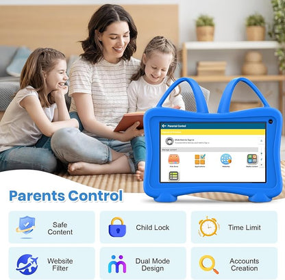 Kids Tablet 7 inch Toddlers Learning Tablets with WiFi, YouTube, Dual Camera, Touch Screen, Parental Control, Child Tablet for Boys Girls