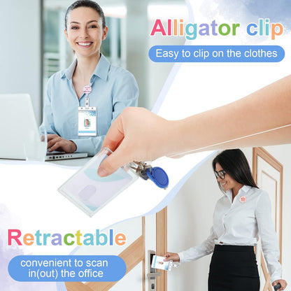 Fainne 15 Pieces Funny Badge Holders for Nurses Retractable Decorative Badge Reels with Alligator Clip for Nurse Week Gift Doctors Teachers(Nurse Style)