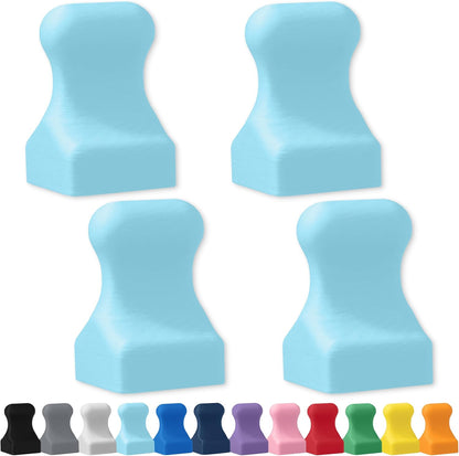 Glassboard Studio MiniPawn Magnet - Strong Neodymium Rare Earth Magnets for Fridge, Whiteboard, Locker & Magnetic Glassboards - Ideal for Crafting & Office Use - Strong Fridge Magnets (Ice Blue, 4)