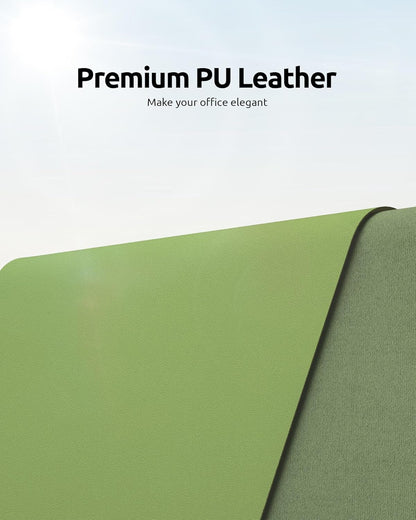 YSAGi Leather Desk Protector, Office Mat, Large Mouse Mat, Non-Slip PU Leather Blotter, Laptop Pad, Waterproof Writing Pad for Office and Home (Leaf Green, 23.6" x 13.8")