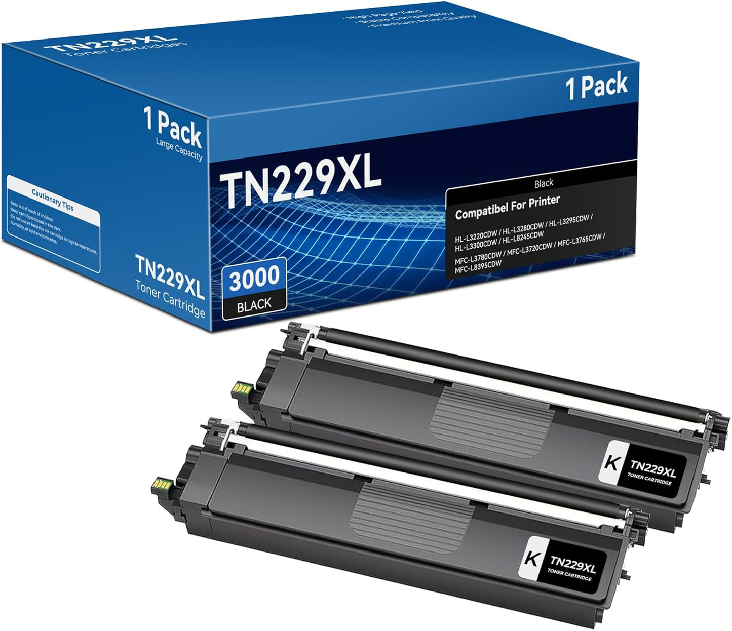 TN229XL Black Toner Cartridges MFC-L3720CDW Compatible Replacement for Brother TN229XL TN-229XL TN-229 TN229 Work with MFC-L3720CDW MFC-L3780CDW HL-L3220CDW HL-L3280CDW HL-L3300CDW Printes, 2 Black