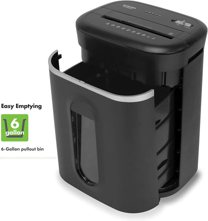 Aurora Long Duty Cycle 18-Sheet Crosscut Paper/CD/Credit Card Shredder, AntiJam Feature, 30-Minute Continuous Run Time, Large 6-gal Pullout Basket