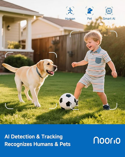 Noorio Security Cameras Wireless Outdoor Magnetic, 1080P Battery Powered Indoor Cameras for Home Security, Smart Motion Detection Outdoor Pet Dog Camera, Free Local Storage MagCam, 2.4G WiFi, B200S