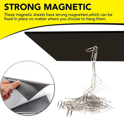 DIYMAG Adhesive Magnetic Sheets, |4" x 6"| 18 Packs, Flexible Magnet Sheets with Adhesive for Crafts, Photos and Die Storage, Easy Peel and Stick, Easy to Cut into Any Shape/Size (4" x 6"-18P)
