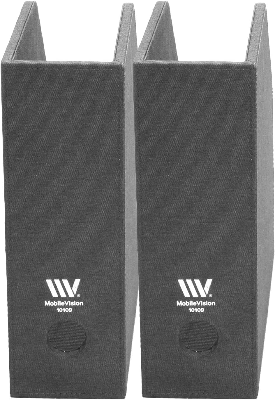 MobileVision Executive Grey Cloth Fabric Vertical File Holders - 2 Piece Combo