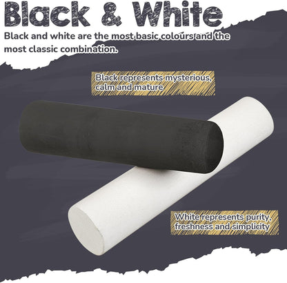 100 Pcs Sidewalk Chalk for Kids Jumbo Black White Washable Non Toxic Chalk for Classroom Outdoor Fun Creativity Art Play Painting on Chalkboard Playground Blackboard Easter Party